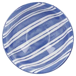 Schale Bali, Streifen/blau, tief, 15.5 cm