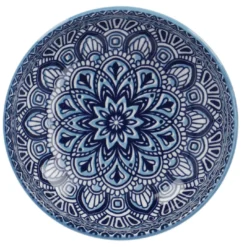 Schale China, flach, blau/hellblau, 12 cm