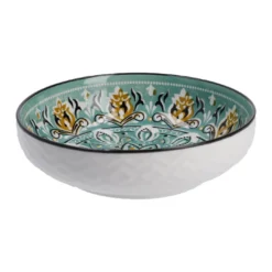 Schale China, flach, grün/braun, 12 cm