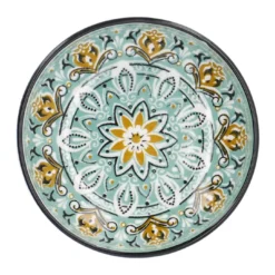 Schale China, flach, grün/braun, 9 cm