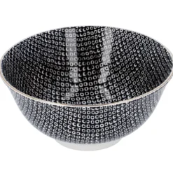 Schale China, groß, schwarz/weiß, Perlen