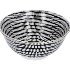 Schale China, groß, schwarz/weiß, Stäbchen/Kreis