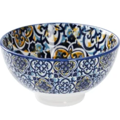 Schale China, hoch, blau/gelb, 9.5 cm
