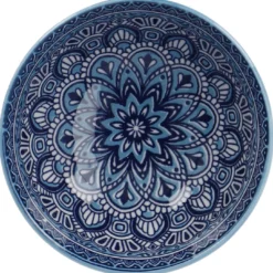 Schale China, hoch, blau/hellblau, 9.5 cm