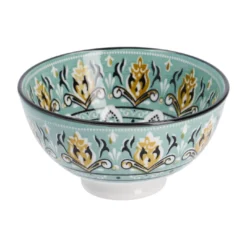 Schale China, hoch, grün/braun, 9.5 cm