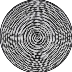 Schale China mit Rand, Stäbchen/Kreis, schw/wss, 17 cm