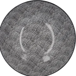 Schale China mit Rand, Striche, schw/wss, 17 cm