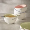 Schale mit Essstäbchen und Löffel, weiß/weiß