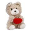Schlüsselanhänger Bär mit Herz, braun, 9 cm