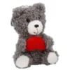 Schlüsselanhänger Bär mit Herz, grau, 9 cm