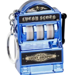 Schlüsselanhänger Spielautomat, blau