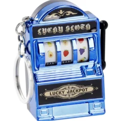 Schlüsselanhänger Spielautomat, blau