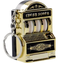 Schlüsselanhänger Spielautomat, gold