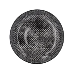 Schüssel China, flach, Perlen, schw/wss, 23 cm