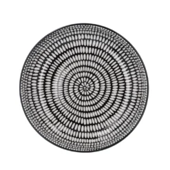 Schüssel China, flach, Stäbchen/Kreis, schw/wss, 23 cm