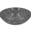 Schüssel China, flach, Striche, schw/wss, 23 cm