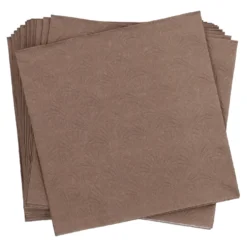 Serviette Artdeco, Prägung, schokobraun, 16 Stück
