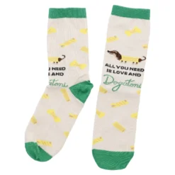 Socken Dackel mit Nudel, grün, Größe 35 - 42