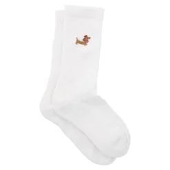 Socken Stick-Motiv, Dackel/rot, Größe 35-42