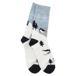 Socke Winter, Herren, Pinguine/blau, Größe 42-46