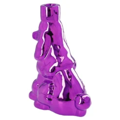 Stabkerzenhalter Pudel, lila, 19 cm