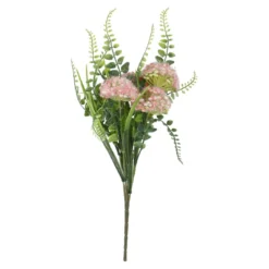 Strauß Pompom/Farn, rosa, 33 cm