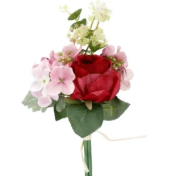 Strauß Rose/Eucalyptus, pink, 39 cm