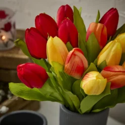 Strauß Tulpe, 6 Blüten, orange, 40 cm