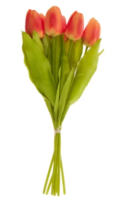 Strauß Tulpe, 6 Blüten, orange, 40 cm