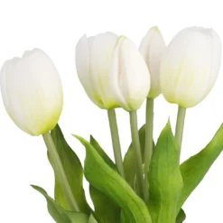 Strauß Tulpe, 5 Blüten, weiß, 30 cm