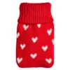 Strick-Taschenwärmer Herz, rot, 13 cm