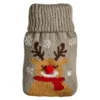 Strick-Taschenwärmer Rentier/grau, 13 cm