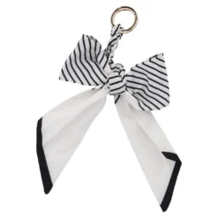 Taschen-Anhänger Schleife, Streifen/weiß/schwarz, 24 cm