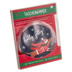Taschenwärmer Weihnachten, Dackel/blau
