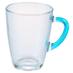 Teeglas mit Farbhenkel, blau, 350 ml