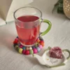 Teeglas mit Farbhenkel, grün, 350 ml
