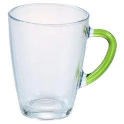 Teeglas mit Farbhenkel, grün, 350 ml