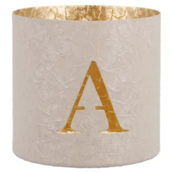 Teelichthalter Buchstabe, A/beige, 7.8 x 7.5 cm