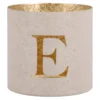 Teelichthalter Buchstabe, E/beige, 7.8 x 7.5 cm