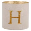 Teelichthalter Buchstabe, H/beige, 7.8 x 7.5 cm