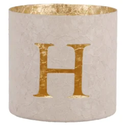 Teelichthalter Buchstabe, H/beige, 7.8 x 7.5 cm