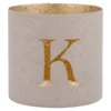 Teelichthalter Buchstabe, K/beige, 7.8 x 7.5 cm
