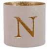 Teelichthalter Buchstabe, N/beige, 7.8 x 7.5 cm