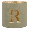 Teelichthalter Buchstabe, R/mint, 7.8 x 7.5 cm