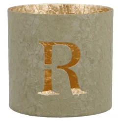 Teelichthalter Buchstabe, R/mint, 7.8 x 7.5 cm
