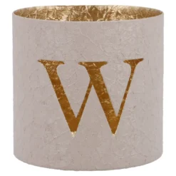 Teelichthalter Buchstabe, W/beige, 7.8 x 7.5 cm