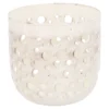 Teelichthalter Metall, Punkte/beige, 7.2 x 6.8 cm