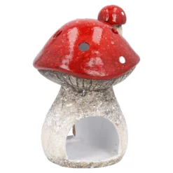 Teelichthalter Pilz-Haus, Pilz auf Dach, 19.5 cm