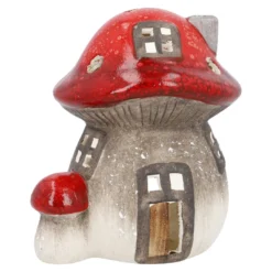 Teelichthalter Pilz-Haus, Pilz an Seite, 18 cm