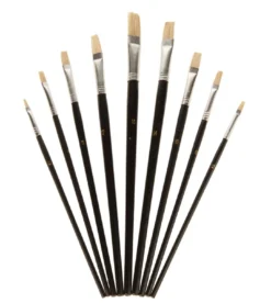 9-teiliges Pinselset mit Naturhaarborsten